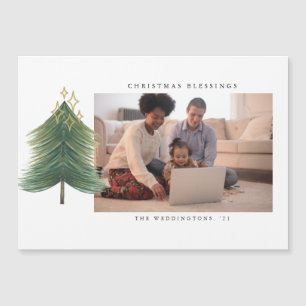 Carte de Noël à l'aquarelle arbre moderne minimali