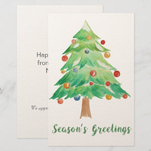 Carte de Noël à l'aquarelle bon marché avec un sap