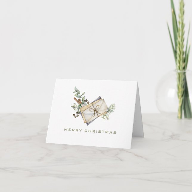 Carte de Noël à l'aquarelle "Christmas Mail" (Devant)