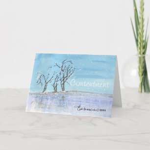 Carte de Noël à l'aquarelle Contentement
