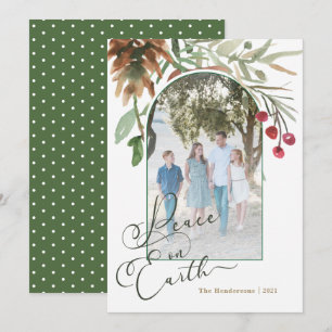Carte de Noël à l'aquarelle "Paix sur Terre"