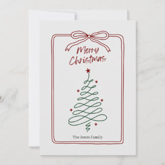 Carte de Noël à l'arbre minimaliste