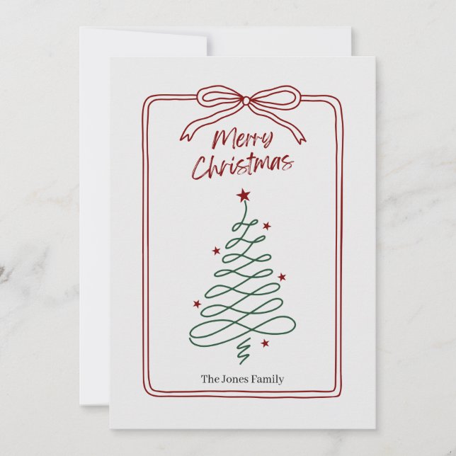 Carte de Noël à l'arbre minimaliste (Devant)