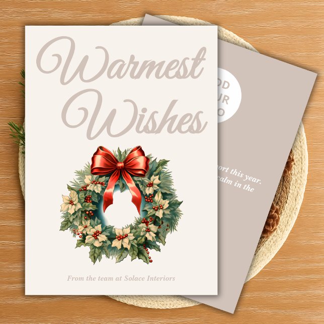 Carte de Noël à l'écriture beige chaud (Créateur téléchargé)