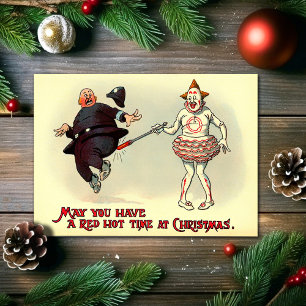 Carte de Noël à l'humour victorien étrange