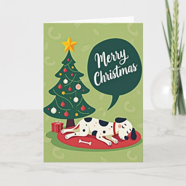 Carte de Noël à l'illustration plate (Devant)