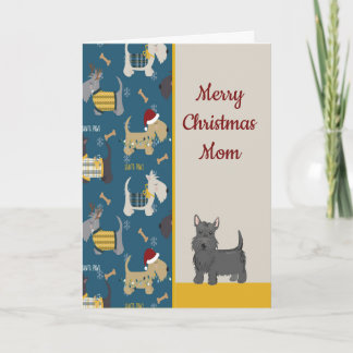 Carte de Noël à maman du chien de compagnie