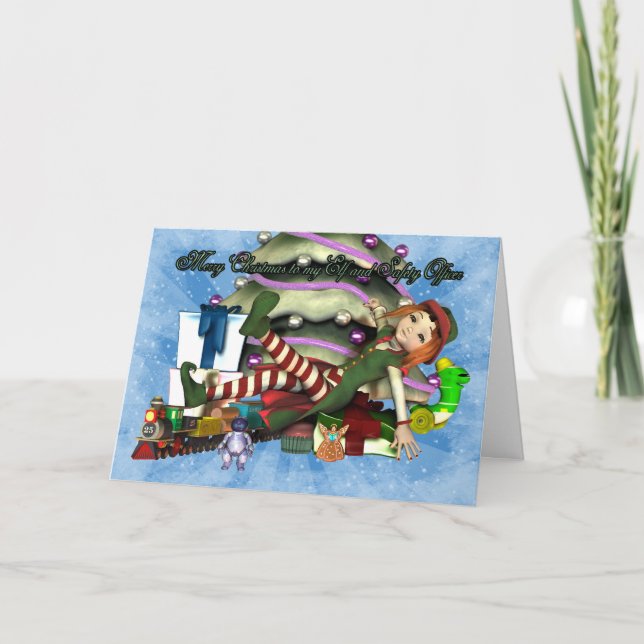 Carte de Noël à mon elfe et agent de sécurité (Devant)
