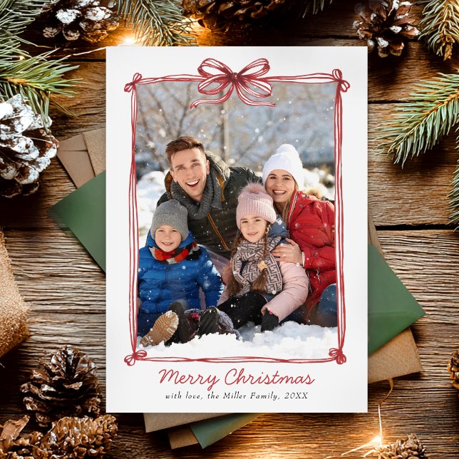 Carte de Noël à motif dessiné à la main (Créateur téléchargé)