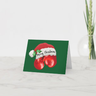 Carte de Noël à motif gants de boxe