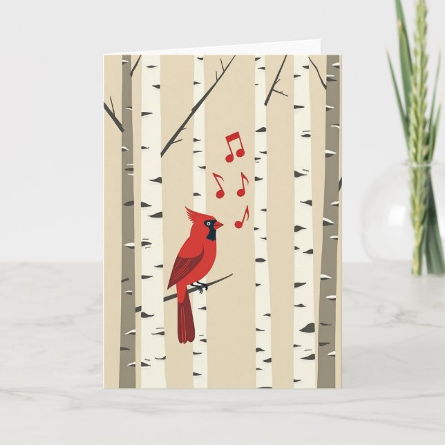 Carte de Noël à oiseau à huppe (Devant)