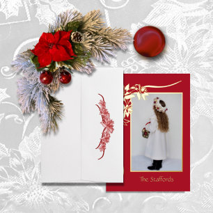 Carte de Noël à papier d'étain rouge « Joyeux Noël