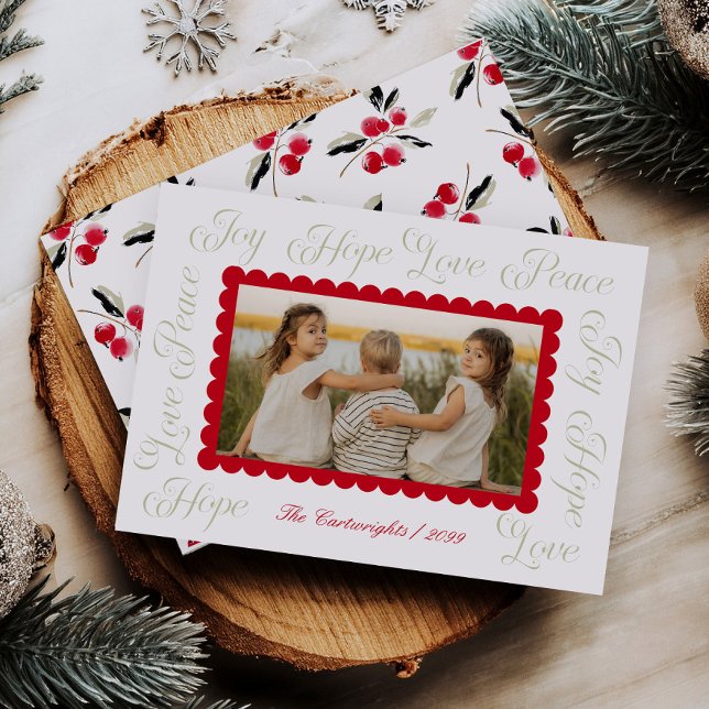 Carte de Noël à photo avec écriture calligraphique (Créateur téléchargé)