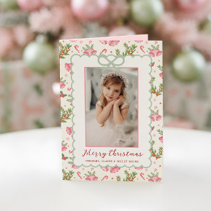Carte de Noël à photo en forme de coquille avec un