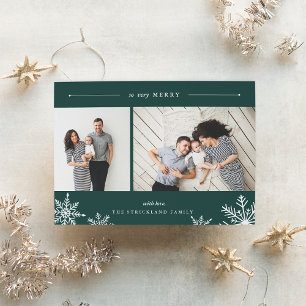 Carte de Noël à photo flocon de neige joyeux Hun
