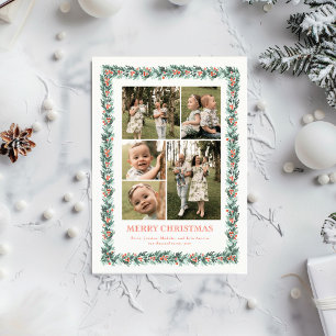 Carte de Noël à photo multiple Watercolor