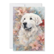 Carte de Noël à plat Great Pyrenees Noël