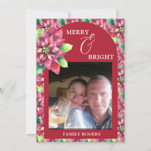 Carte de Noël à plat Red Poinsettia