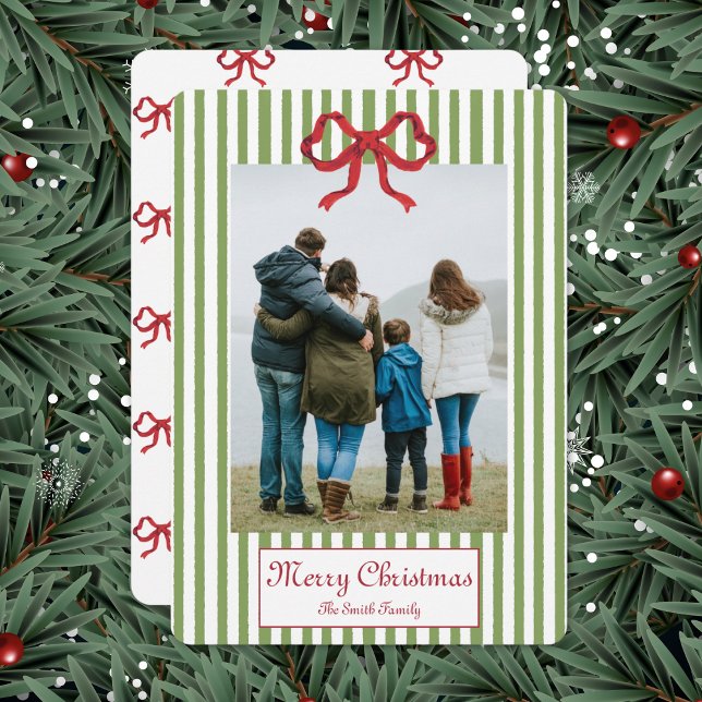 Carte de Noël à Ruban et Rayures (Créateur téléchargé)