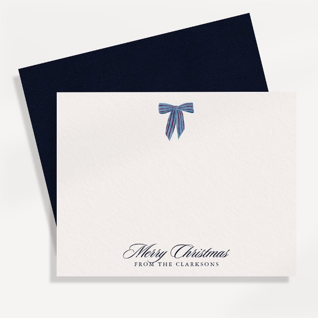 Carte de Noël à ruban rayé marine (Créateur téléchargé)