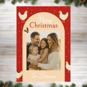 Carte de Noël à thème de poulet