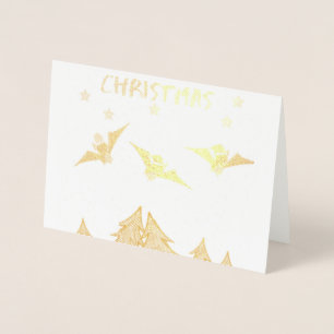 Carte de Noël à thème Goth avec des chauves-souris