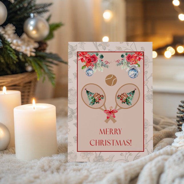 Carte de Noël à thème Padel – Motif de raquette de (Bright, Unique & Charming Padel-inspired party collections to enhance your Christmas celebrations!)