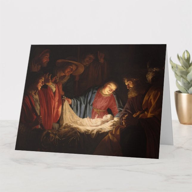 Carte de Noël à thème religieux (Petite plante)
