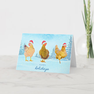 Carte de Noël à trois poulets