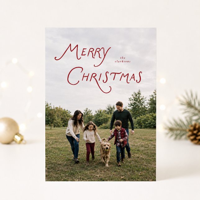 Carte de Noël à typographie moderne avec photo int (Créateur téléchargé)