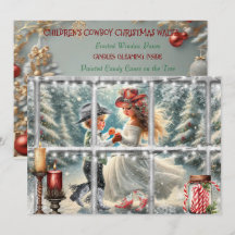 Carte de Noël à Valse de Noël pour enfant Cowboy