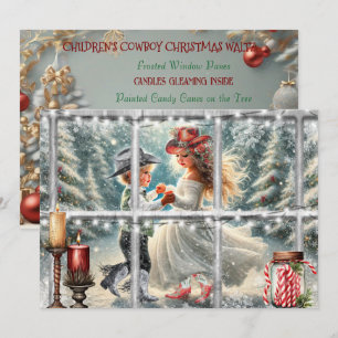 Carte de Noël à Valse de Noël pour enfant Cowboy
