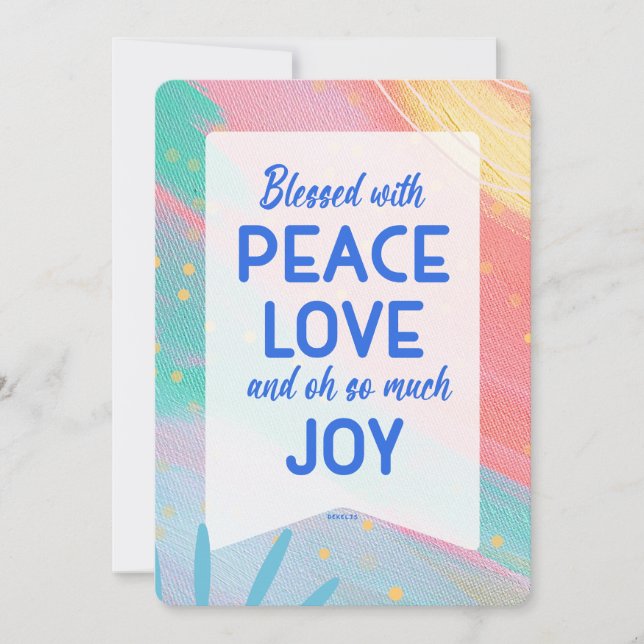 Carte de Noël Abstrait Pastel Paix Amour Joie (Devant)