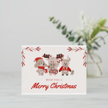 Carte de Noël adorable avec de mignons caractères