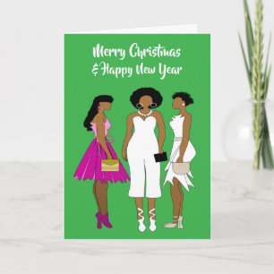 Carte de Noël afro-américaine festive