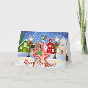 Carte de Noël afro-américaine vintage