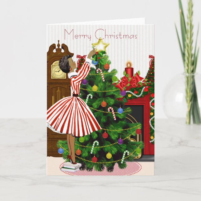 Carte de Noël afro-américaine vintage (Devant)