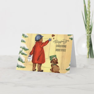 Carte de Noël afro-américaine vintage