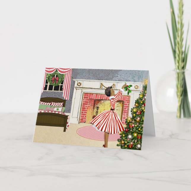 Carte de Noël afro-américaine vintage (Devant)