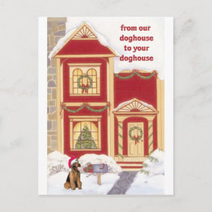 Carte de Noël Airedale terrier