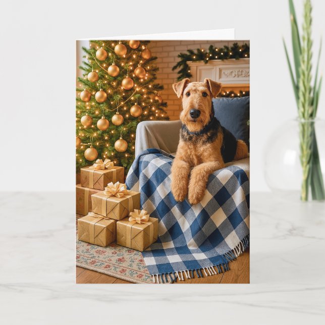 Carte de Noël Airedale Terrier (Devant)