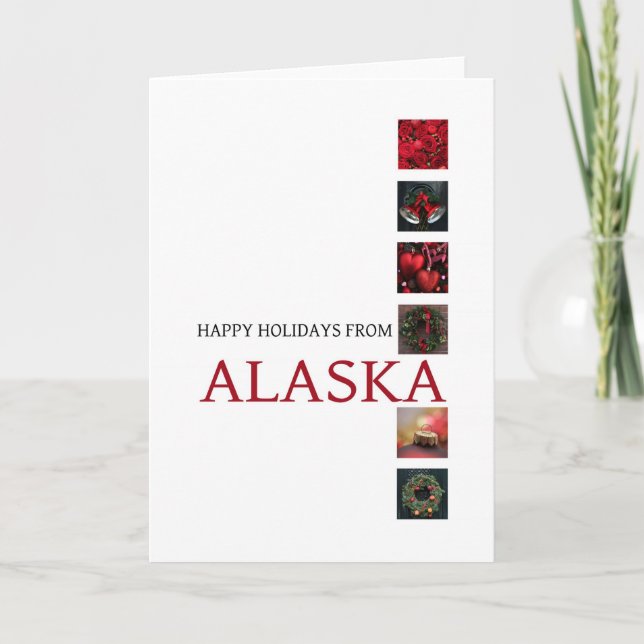Carte de Noël Alaska avec ornements (Devant)