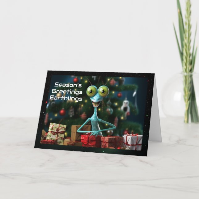 Carte de Noël Alien (Devant)