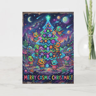 Carte de Noël Alien Mignonne Hors de Ce Monde