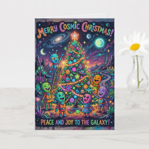 Carte de Noël Alien Mignonne Hors de Ce Monde