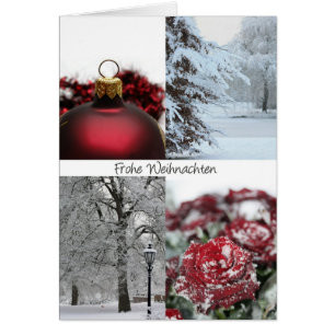 carte de Noël allemande - Carte de collage Red Wi