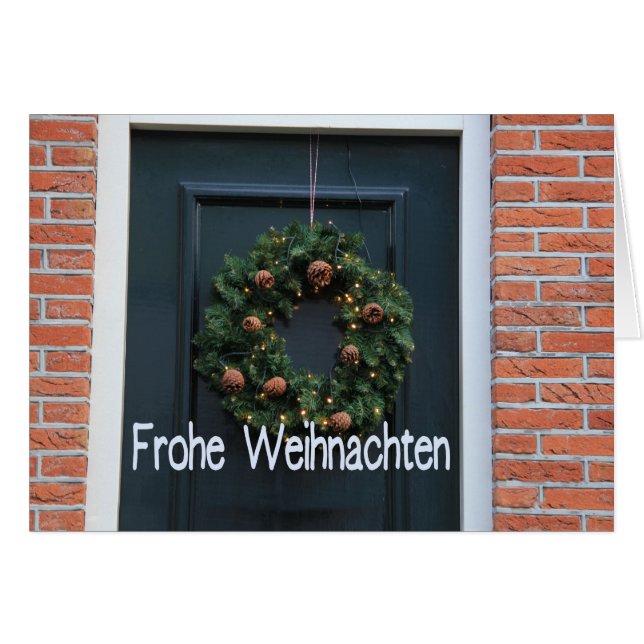 Carte de Noël allemande Frohe Weihnachten (Devant horizontal)