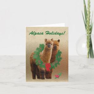Carte de Noël Alpaca