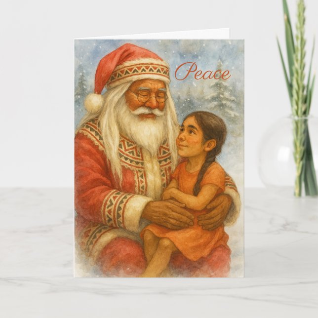 Carte de Noël amérindienne du Père Noël (Devant)