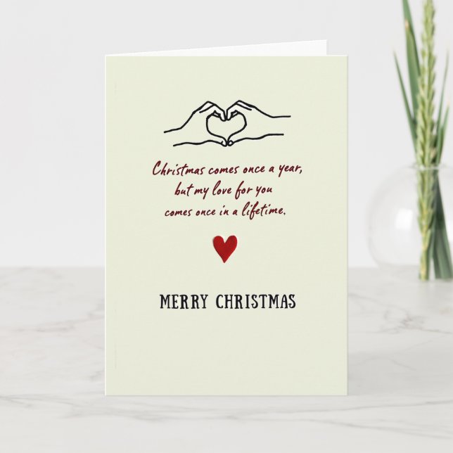 Carte de Noël : Amour Unique au Monde (Devant)